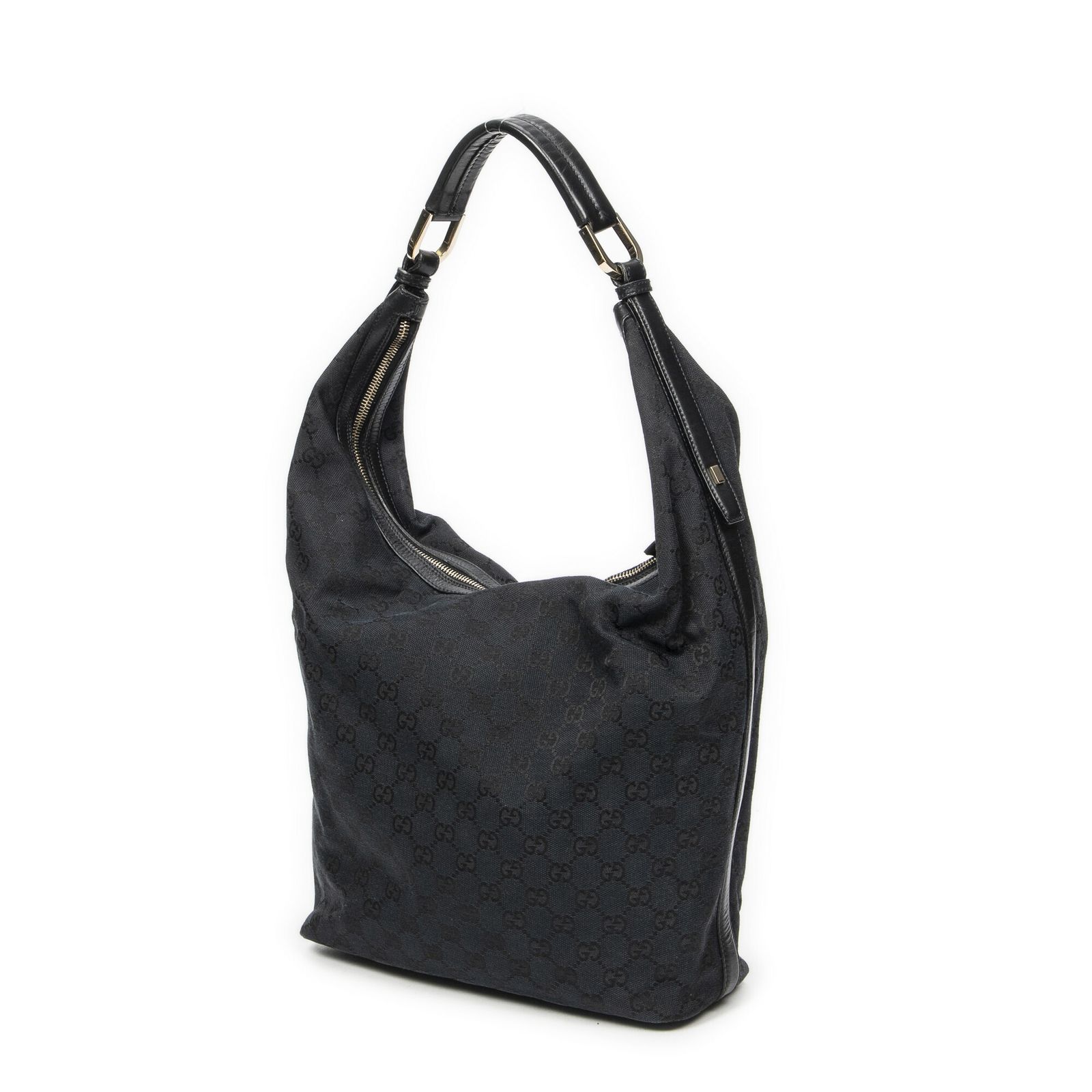 GUCCI グッチラージホーボー黒GGキャンバスA