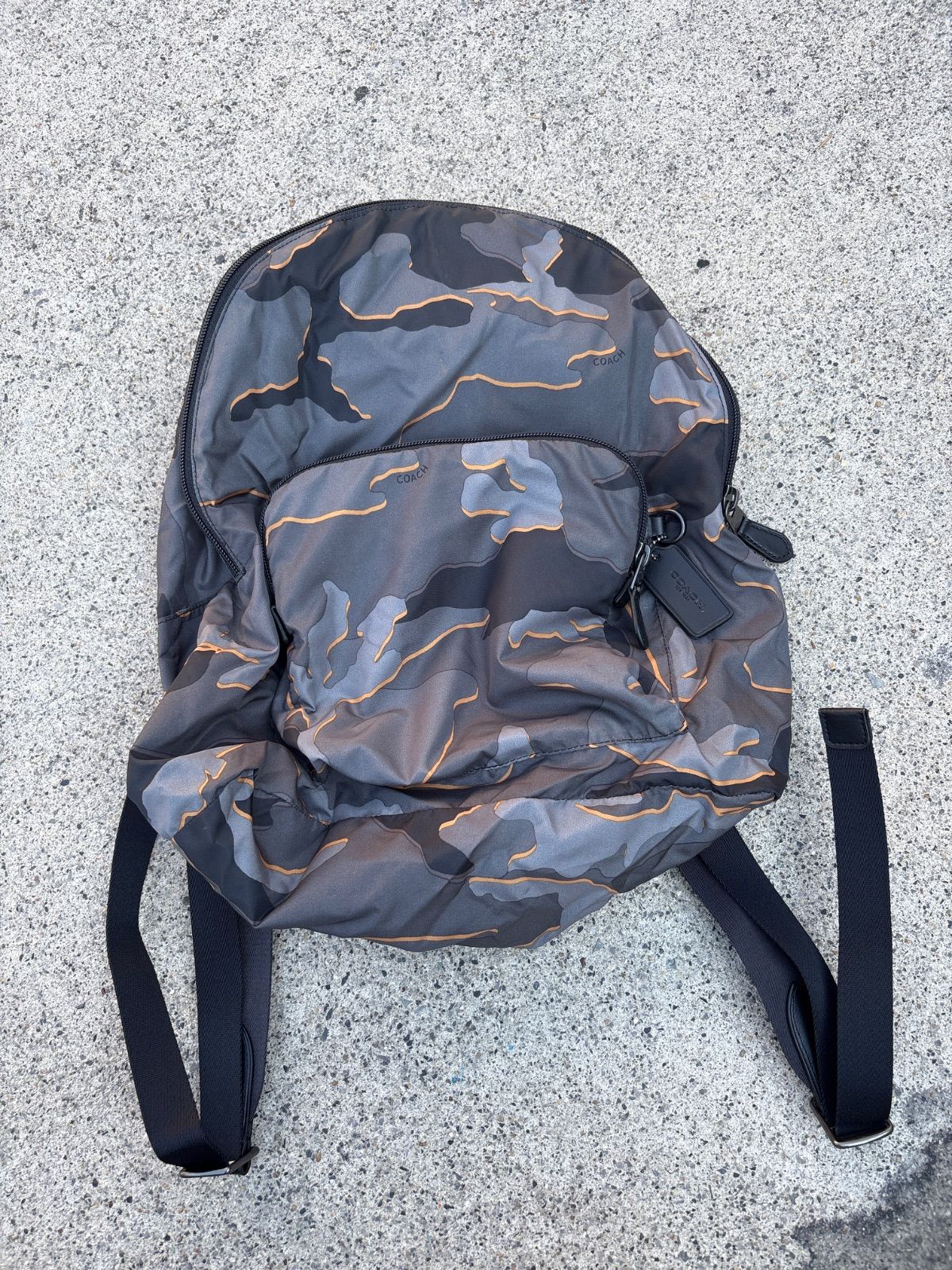 COACH】ブラック×グレー 迷彩柄リュックサック COACH リュック コーチ