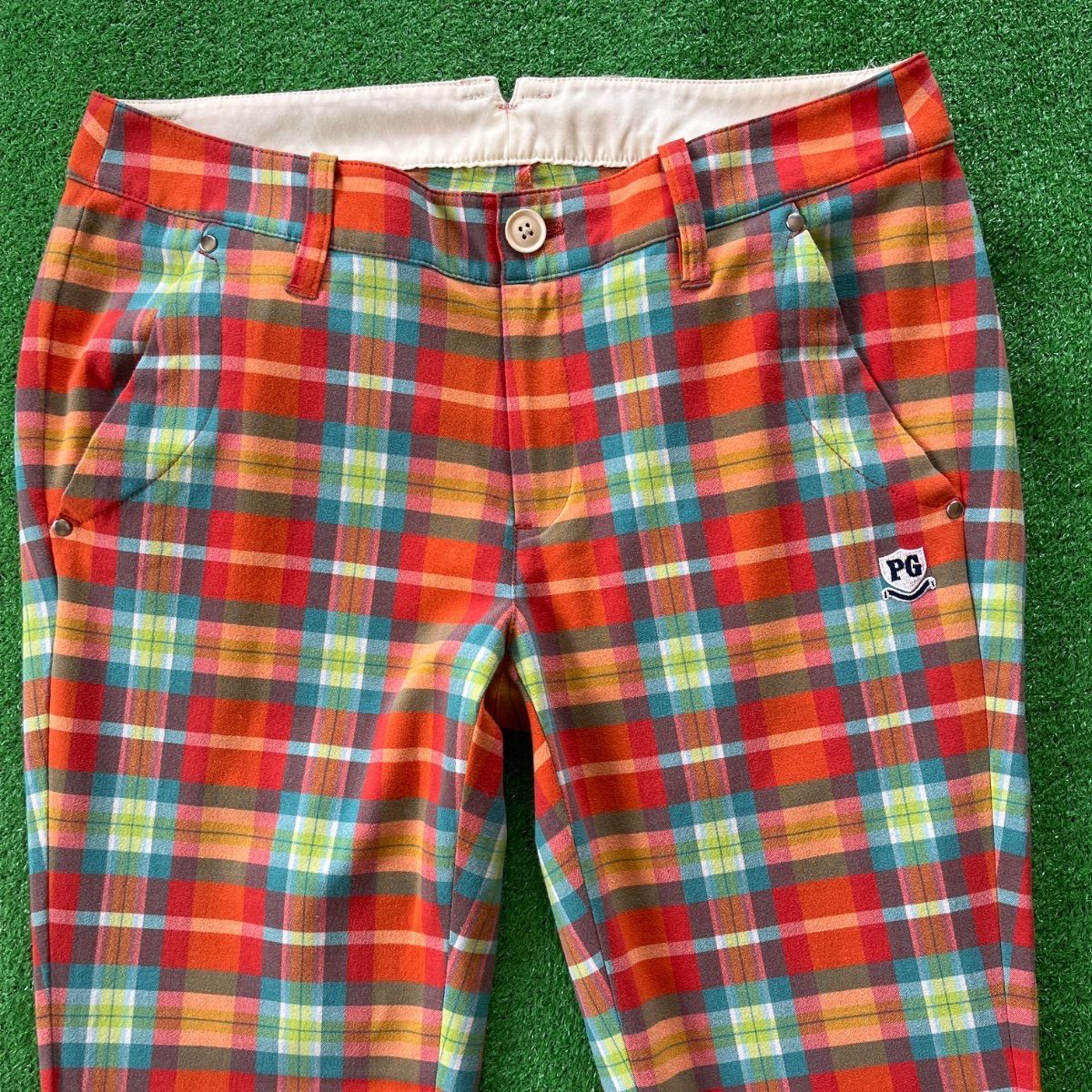 PEARLY GATES パーリーゲイツ チェック柄 コットン混 速乾性