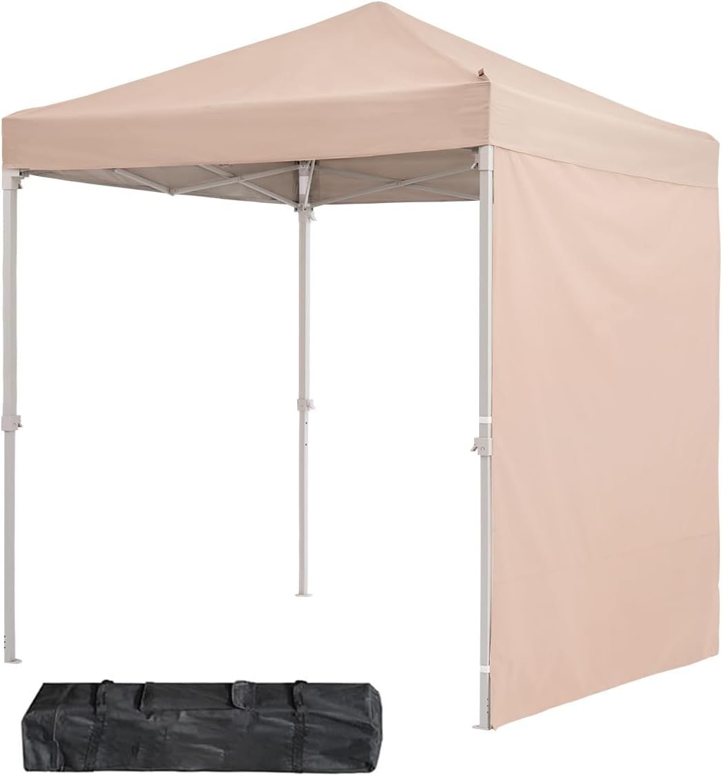 ADVANCE OUTDOOR ワンタッチ タープテント 3段階調節 3m UVカット 耐水 スチール キャンプ アウトドア 耐水 横幕|サイドシート1枚付属 テント キャンプ用品 ワンタッチテント タープ ベージュ 3m