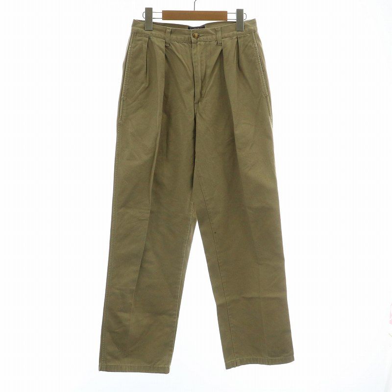 ポロ バイ ラルフローレン Polo by Ralph Lauren ポロチノ POLO CHINO ヴィンテージ チノパンツ ツータック ストレート ジップフライ 28|36 S ベージュ |XZ GY12
