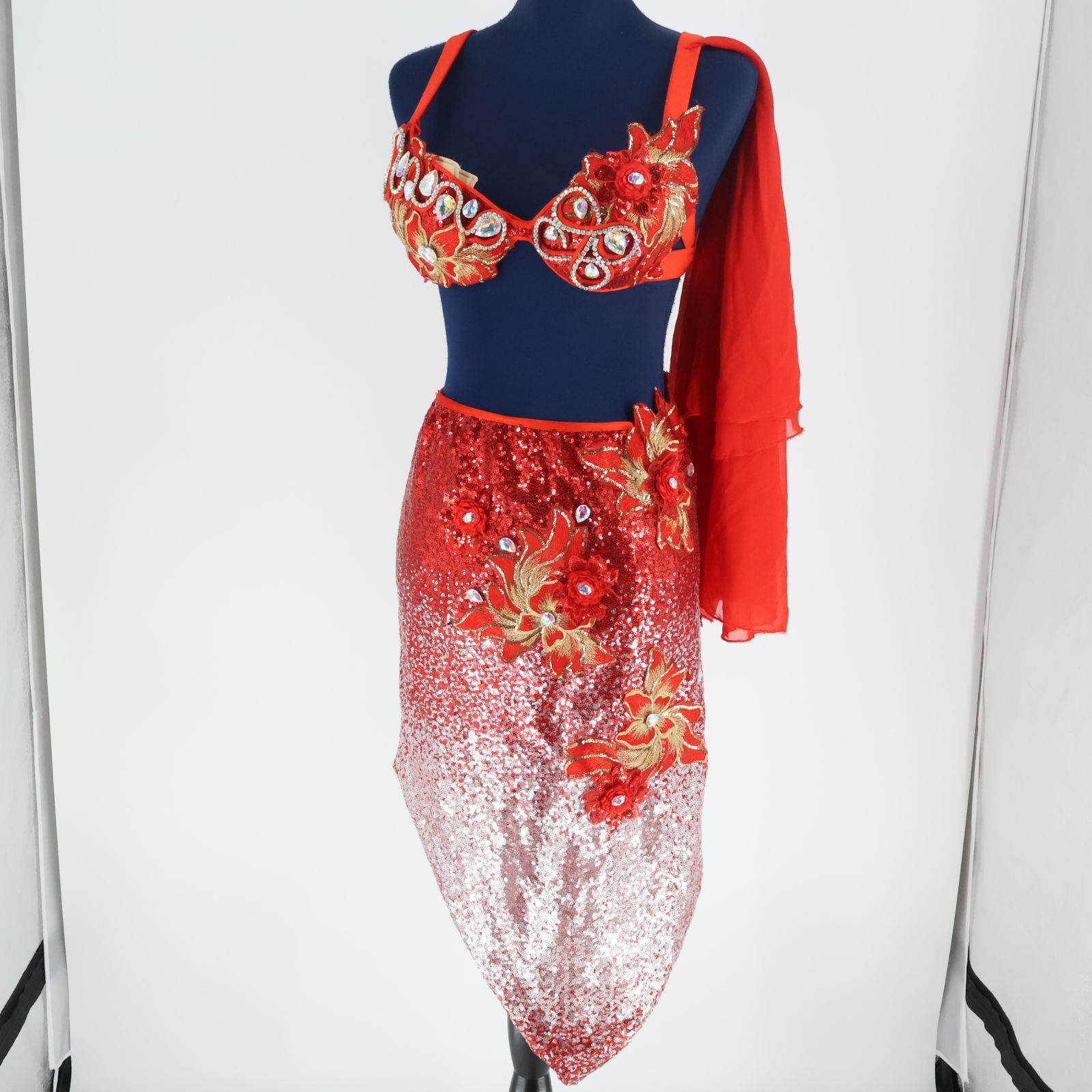 ♡10月末まで♡ ベリーダンス 衣装 紫 日本製 クラシカル シフォン