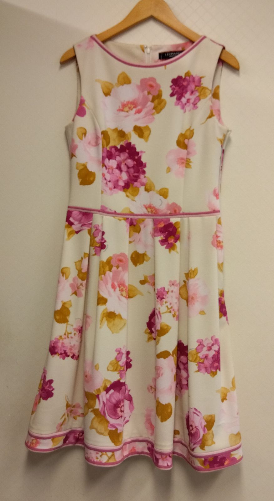 M28 レオナール LEONARD 花柄 ノースリーブ ワンピース 38サイズ 上品