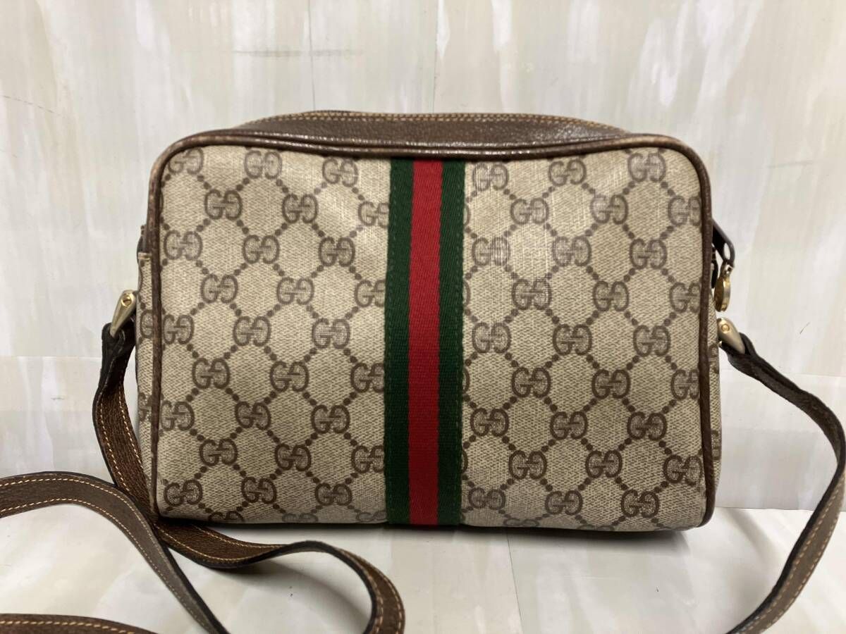 GUCCI グッチ グッチ シェリーライン ブラウン ショルダーバッグ