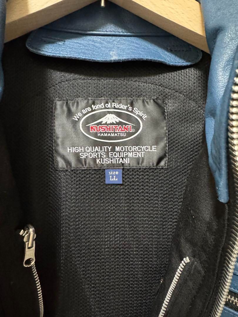 クシタニ　46worksアーカナレザージャケット LL ブルー　K-0726W K-0726W 46works アーカナレザージャケット クシタニ｜KUSHITANI