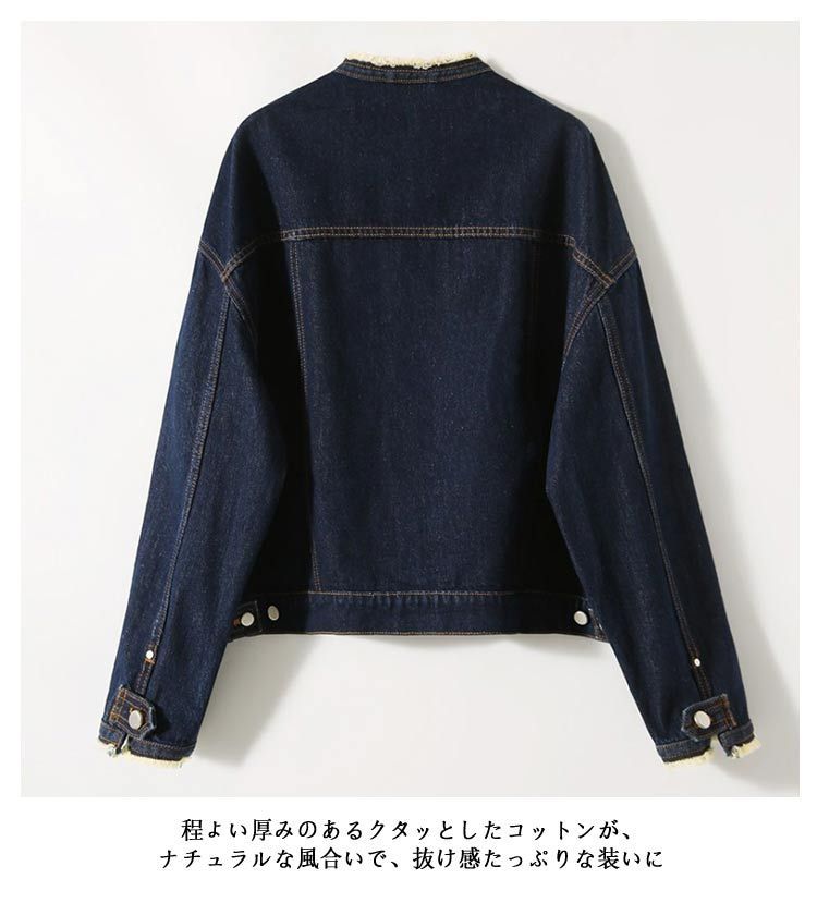 お値下げしました！即日発送。ノンネイティブ　ノーカラー　ジージャン　サイズ3 ノーカラー デニム ジャケット レディース オーバーサイズ G