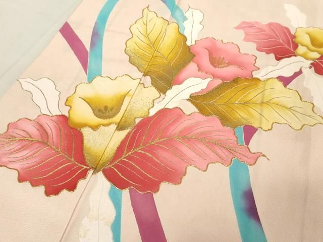 平和屋着物□豪華振袖 駒刺繍 草花文 金彩 正絹 逸品 DAAY3539cd