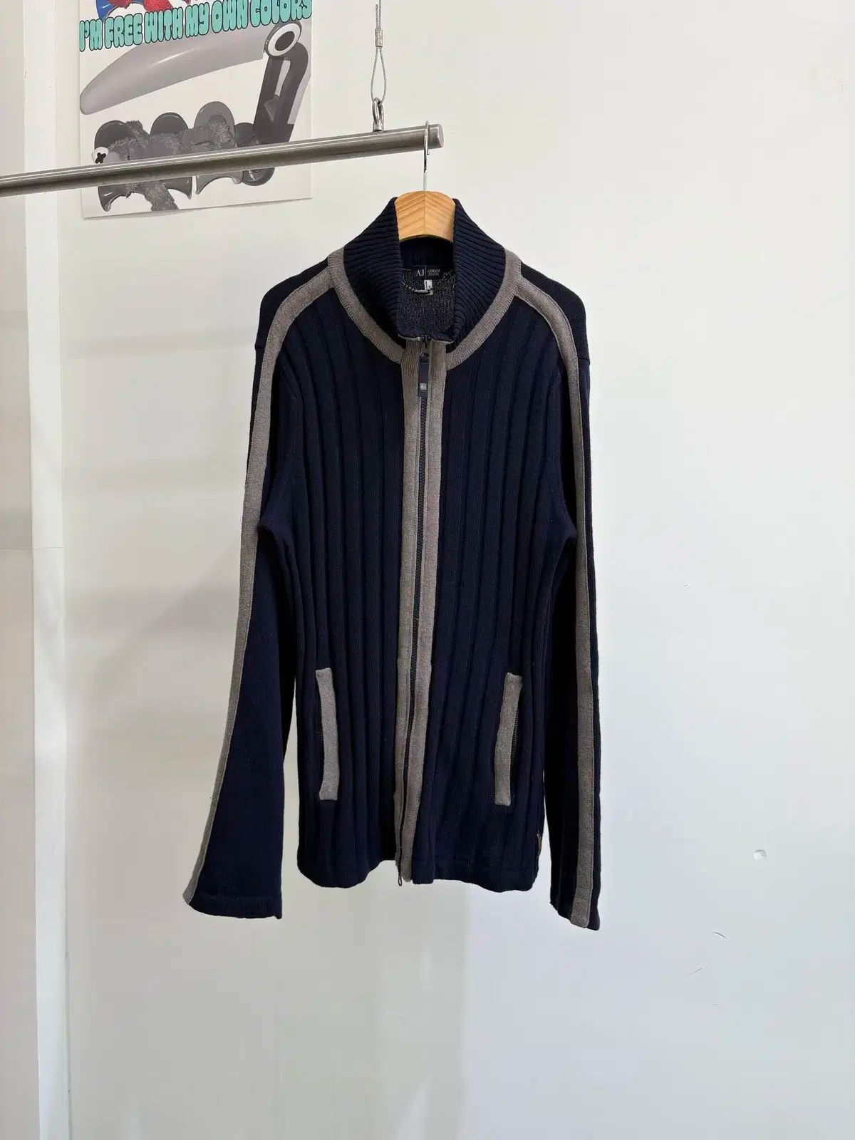 ARMANI JEANS Made in Italy ニット セーター ジップアップ