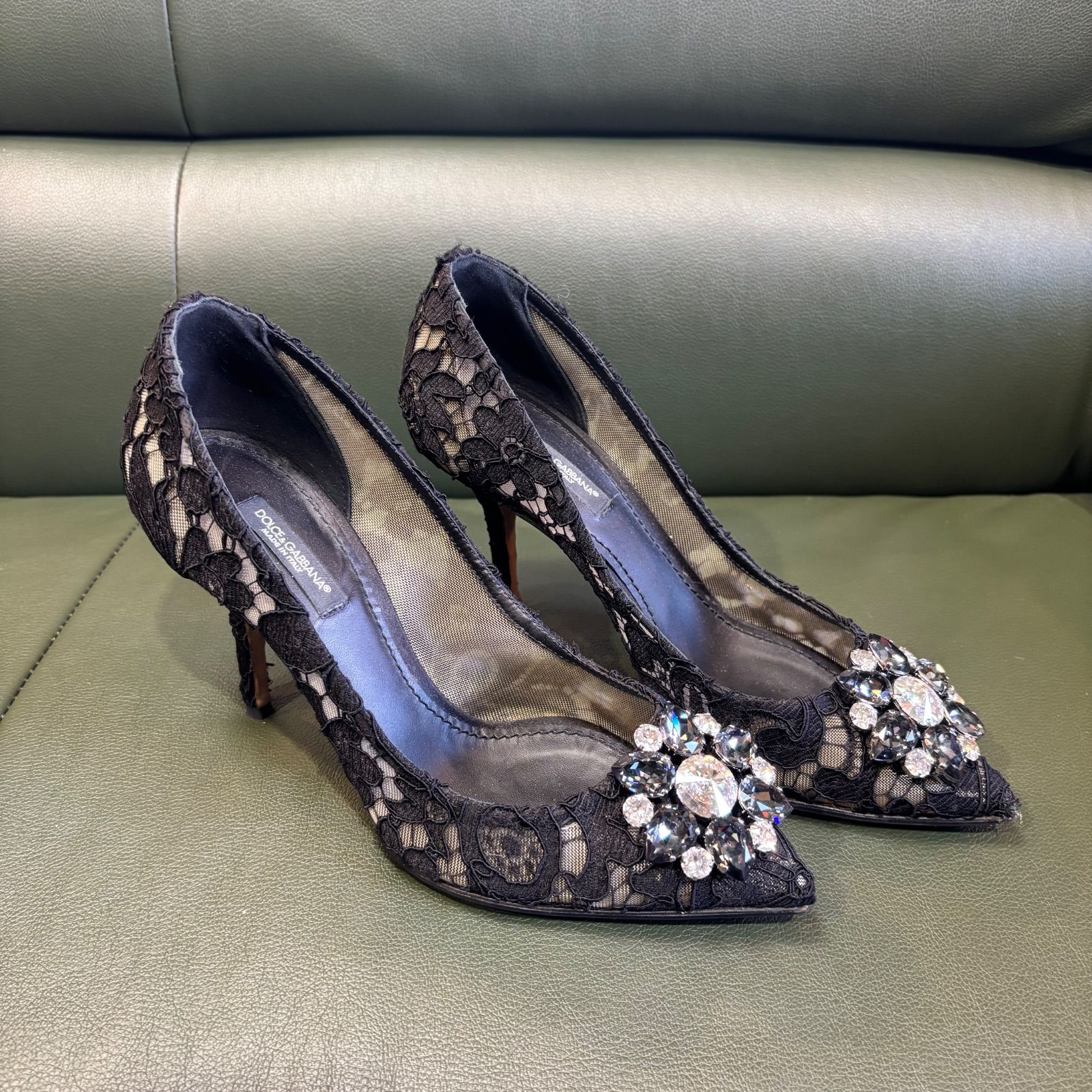 美品 Dolce & Gabbana レース ヒール パンプス D&G ドルガバ 希少 DOLCE&GABBANA ドルガバ DEVOTION ハート レース パンプス