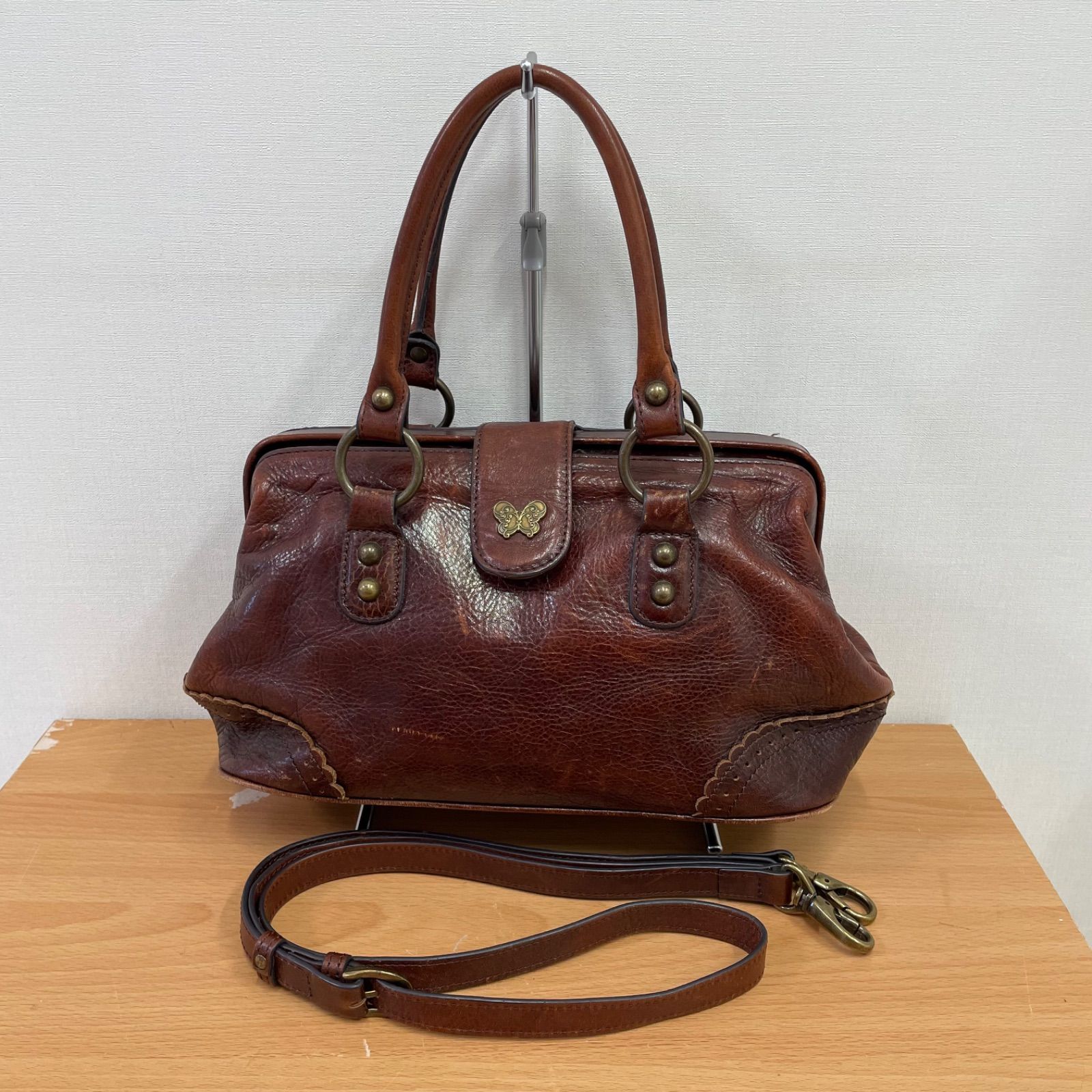 □アナスイ ANNA SUI 2way ショルダーバッグ レザー A25-2000