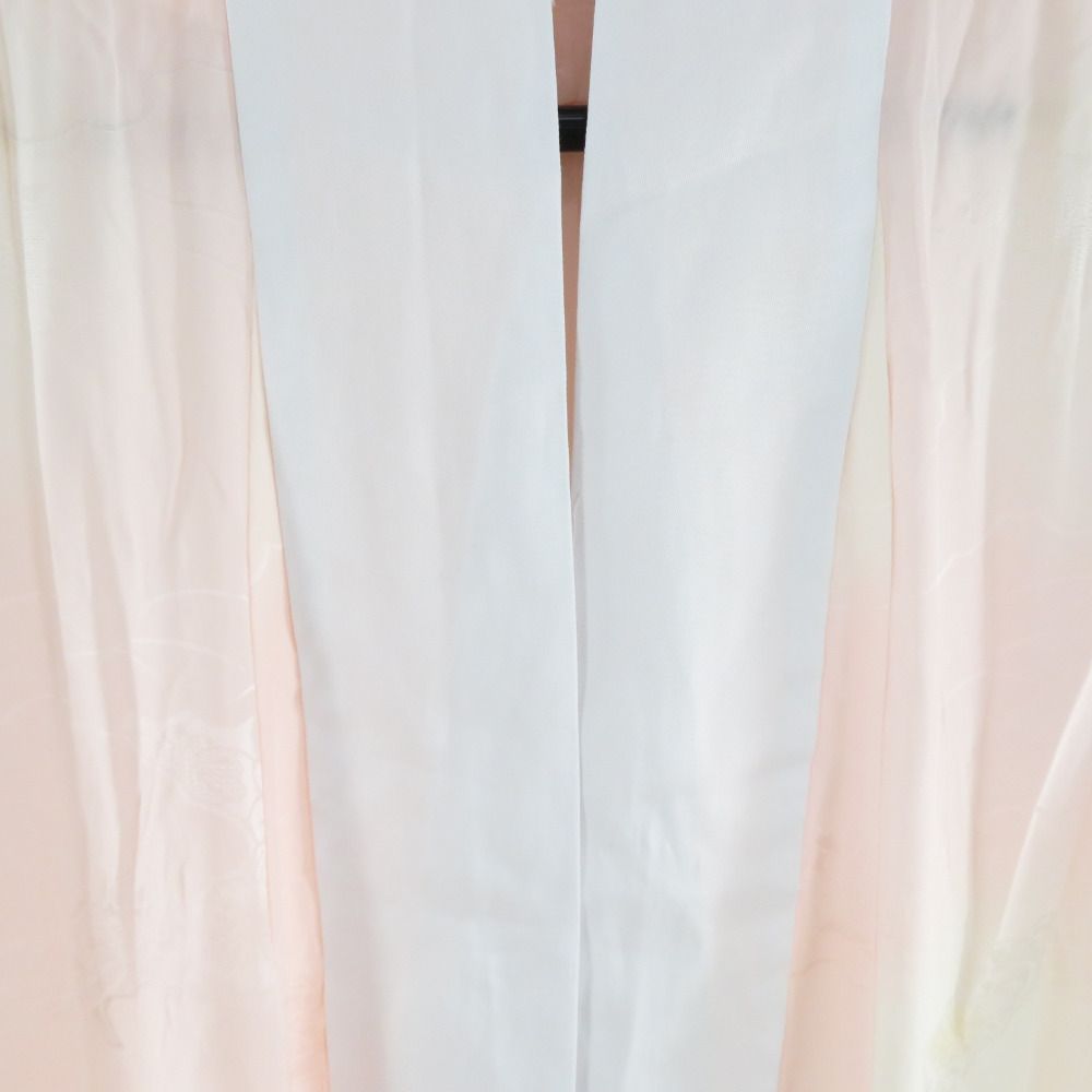 襦袢 振袖用 ぼかし 菊文様 桃色 正絹 広衿 袖無双 長襦袢 仕立て  