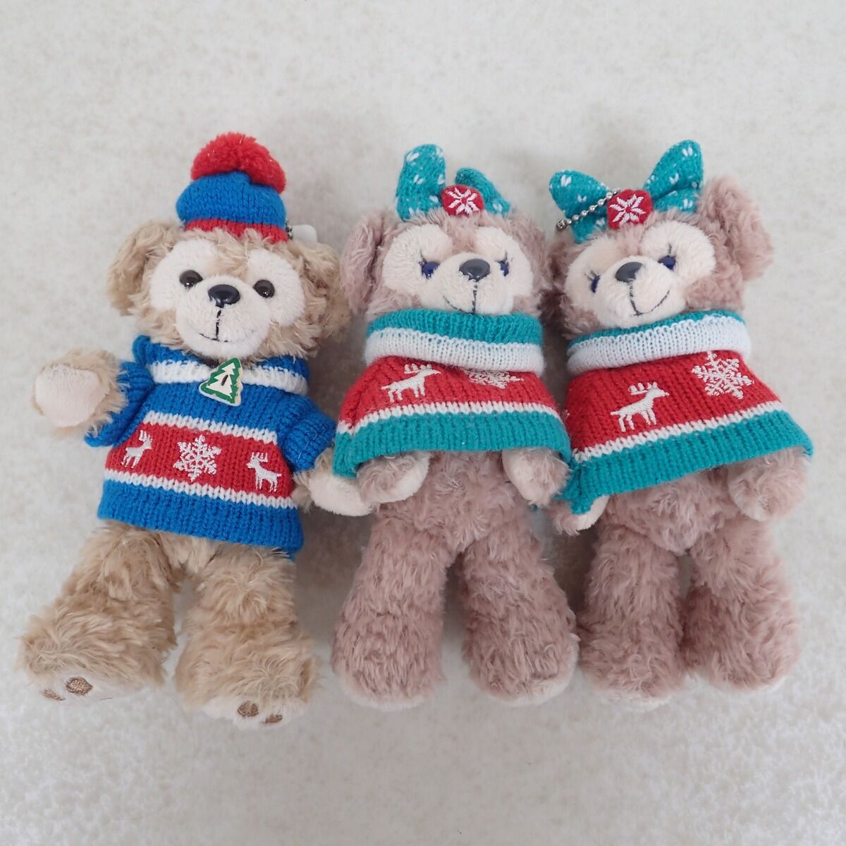 ダッフィー ぬいぐるみバッジ クリスマス 3点セット ぬいば ディズニー ダッフィー/シェリーメイ ぬいぐるみバッジ クリスマス 2011