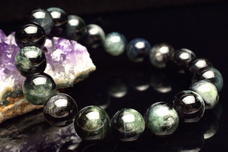 お洒落女子は必見！ １点物 ブルートルマリン インディゴライト 10mm ブレスレット パワーストーン 天然石 _MA8635
