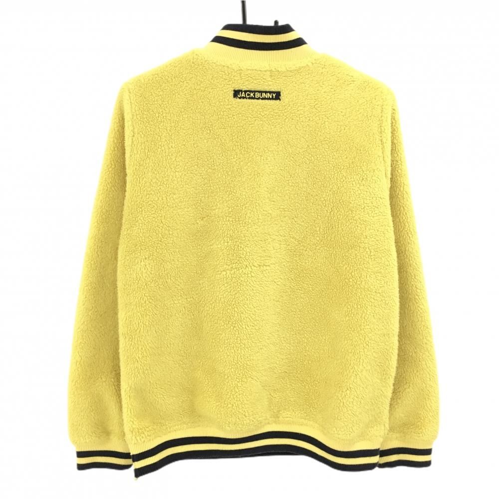 美品 ジャックバニー ボアフリース ジップブルゾン イエロー 1 黄色 ジャックバニー ボアブルゾン イエロー×ネイビー ハーフジップ