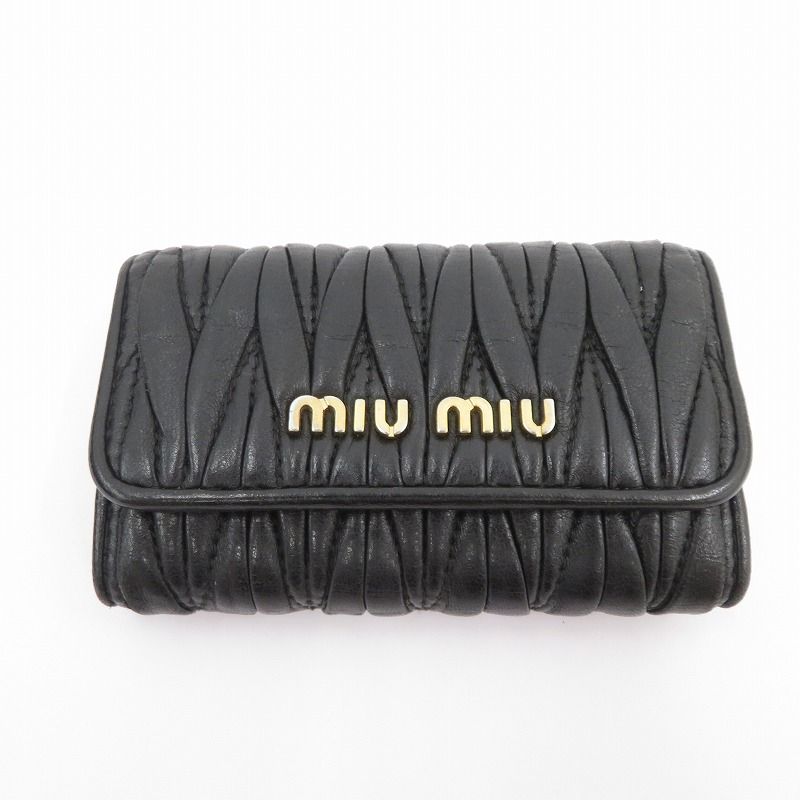 瀬戸大橋店 Miu Miu ミュウ ミュウ キーケース マテラッセ 5PG222 ブラック 125
