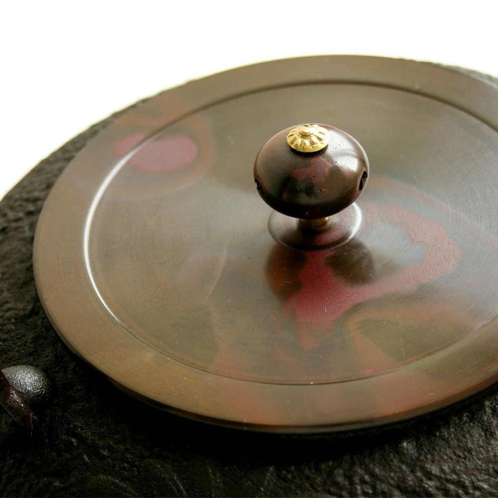 山形鋳物　長文堂　鉄瓶　平丸菊　鋳鉄製 楽天市場】日本製 山形鋳物 長文堂 鋳物師 長谷川 長文 平丸菊