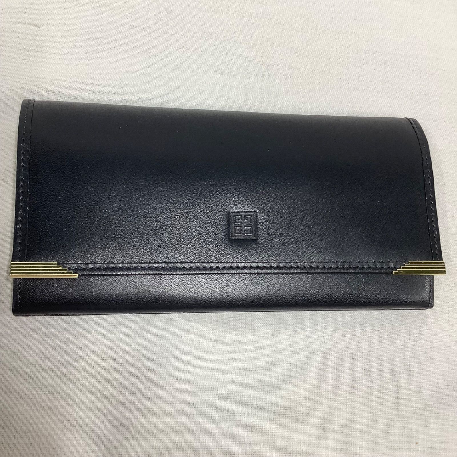 美品】GIVENCHY ジバンシィ レザー長財布 レザー ブラック ロゴ