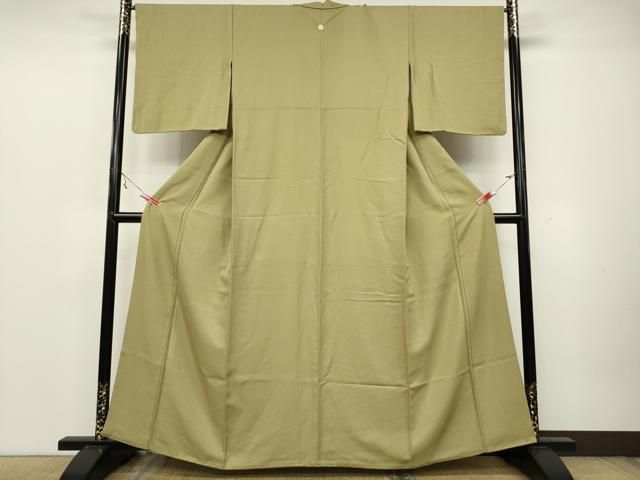 平和屋着物●上質な色無地 吉祥地紋 木蘭色 正絹 CAAZ2603ut