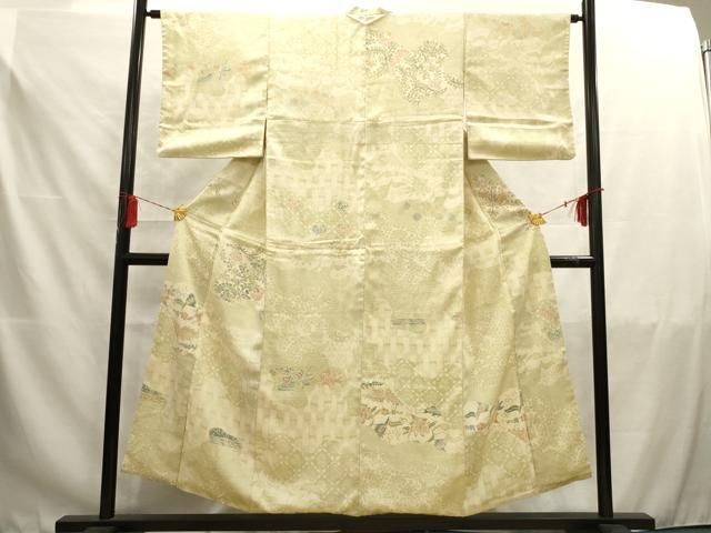 平和屋着物○上質な小紋 作家物 舞花文 寿光織 正絹 逸品 AAAZ7176ck