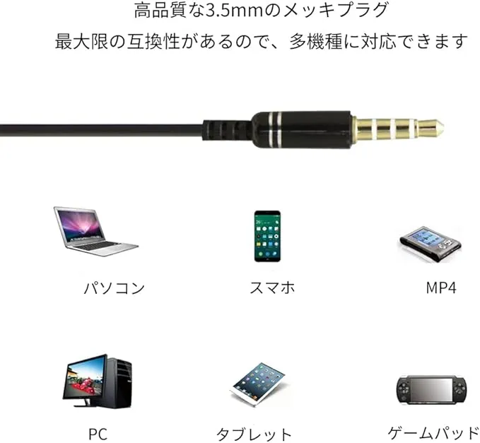 HISAENRT 3.5mm有線イヤホン 3メートル長いコードイヤフォン 重低音