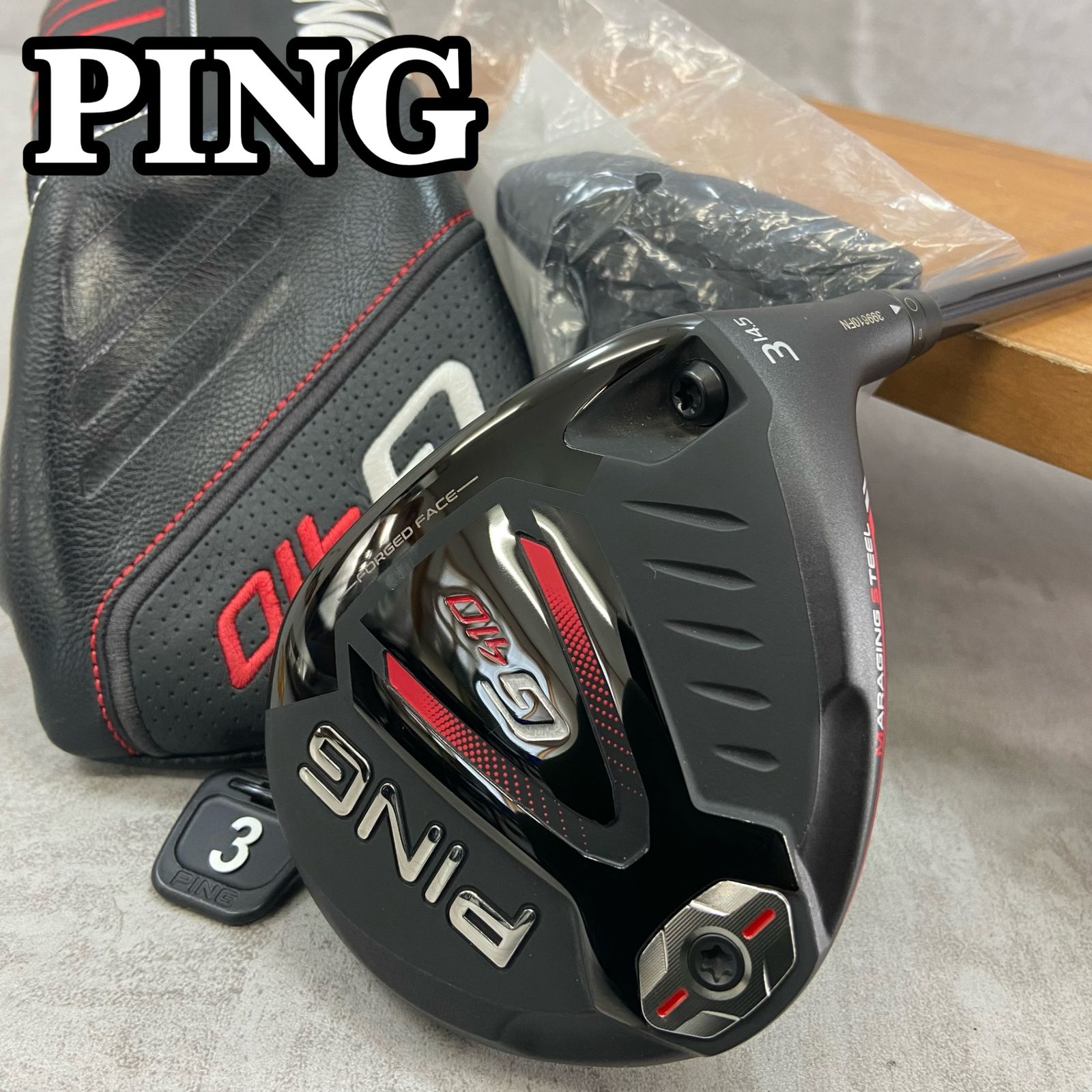 PING G410 メンズゴルフ3W カーボン SR 14.5° 右利き用 FW フェアウェイウッド Spoon スプーン ヘッドカバー 43インチ