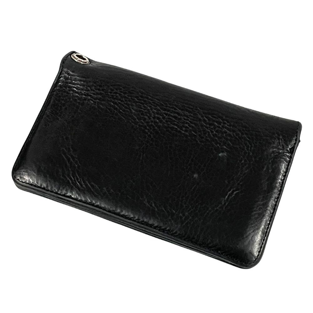 CHROME HEARTS 1ジップ クロスボールボタンレザーウォレット クロムハーツ1ジップクロスボタンレザーウォレットブラック
