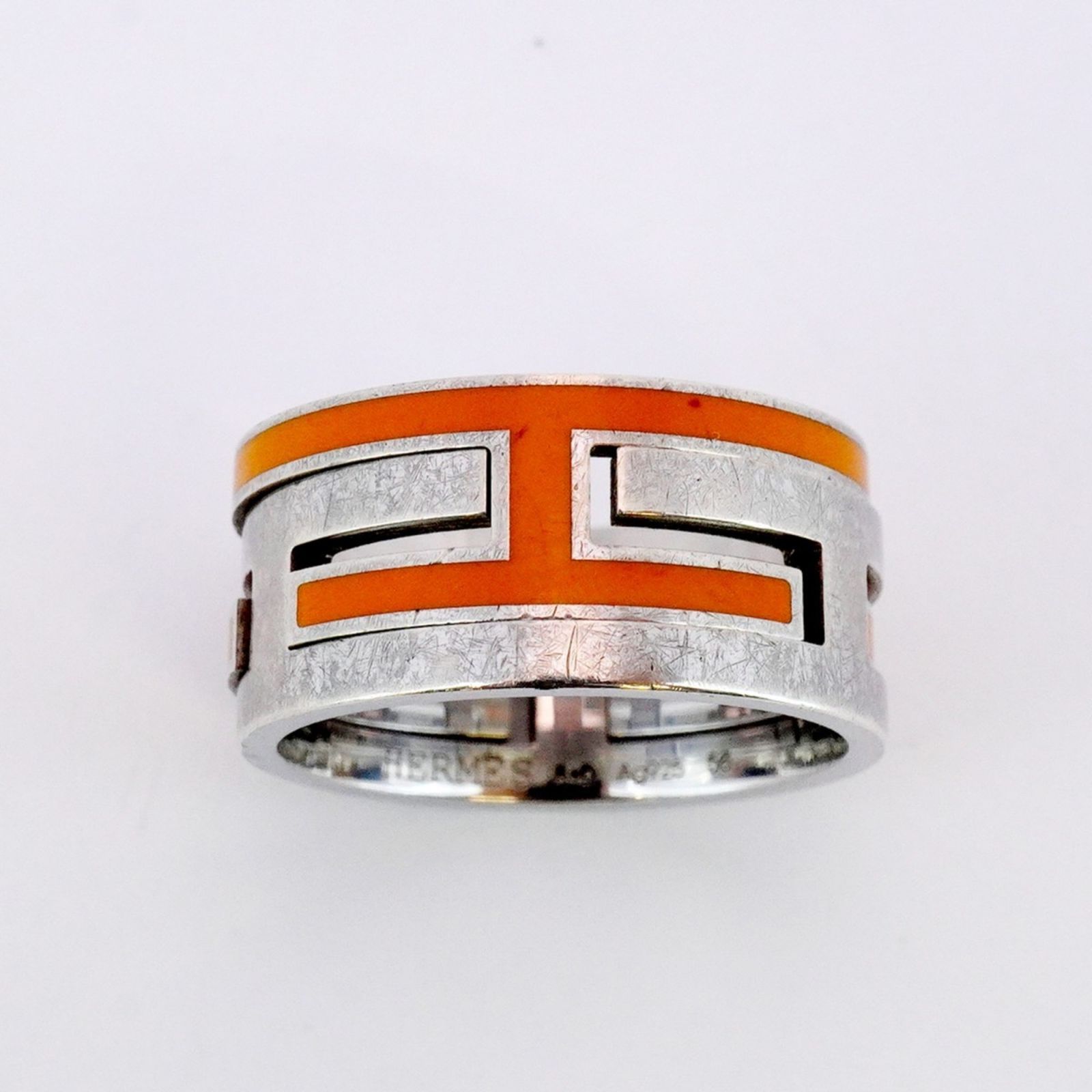 エルメス Hermes エルメス リング ムーブアッシュ シルバー925 オレンジ ＃56メンズ
