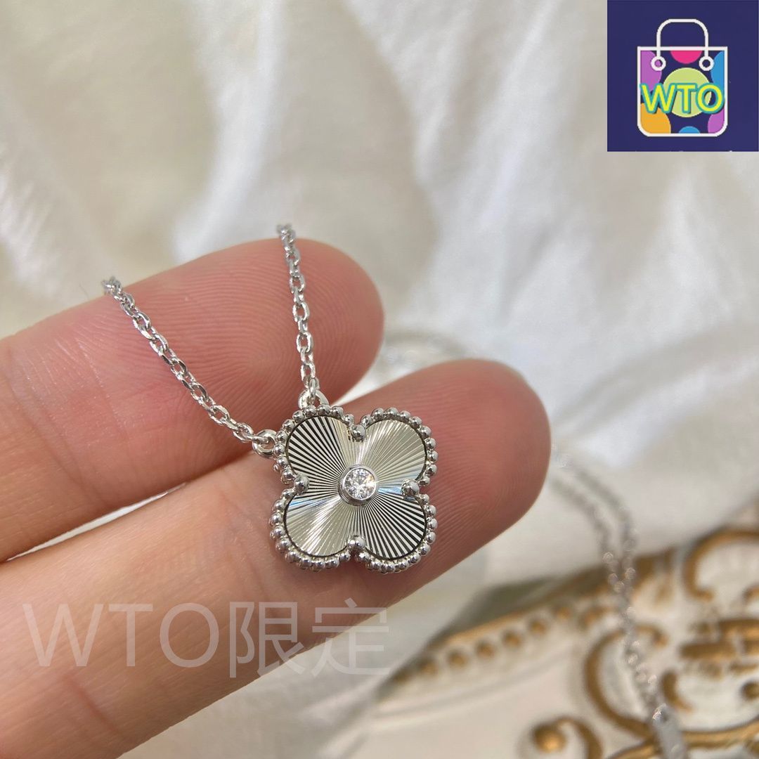 VanCleef & Arpels☆ヴィンテージ アルハンブラ WG ギヨシェ ヴァン クリーフ&アーペル ヴィンテージアルハンブラネックレス