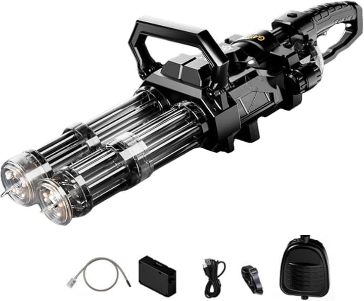 B-magasin 電動 ガトリング 水鉄砲 ウォーターガン LED タンク 充電 夏 休み 水遊び キャンプ レジャー ブラック