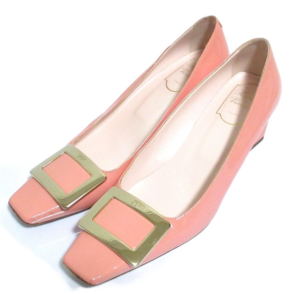 極美品✨Roger Vivier / ベルヴィヴィエ トランペット パンプス ピンク Woman トランペット パテントレザー パンプス