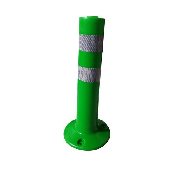 5本セット PVC製視線誘導標 ソフトコーンH 緑色 高さ460mm アスファルト用アンカーセット 代引不可