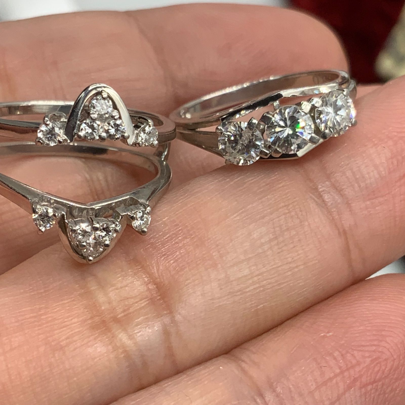 プラチナ ダイヤリング 10.5g 約11号 pt900 トータル1.09ct - メルカリ