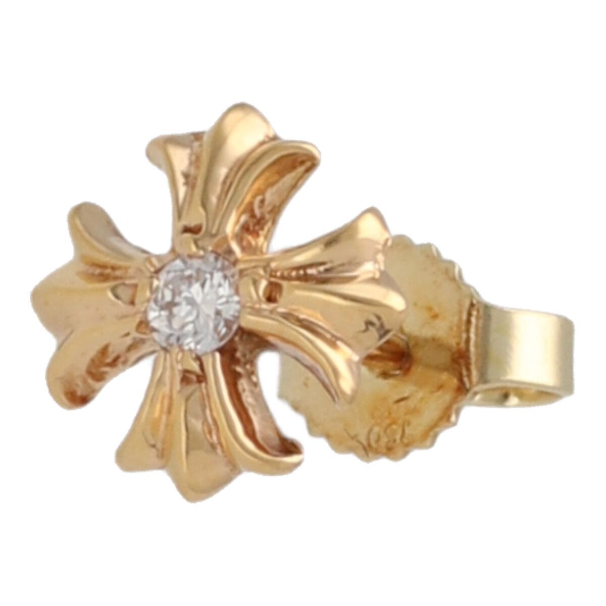 CHROME HEARTS クロムハーツ プラス スタッド ピアス 22K ダイヤモンド ゴールド クロス イヤリング 1PD 24020319 RS