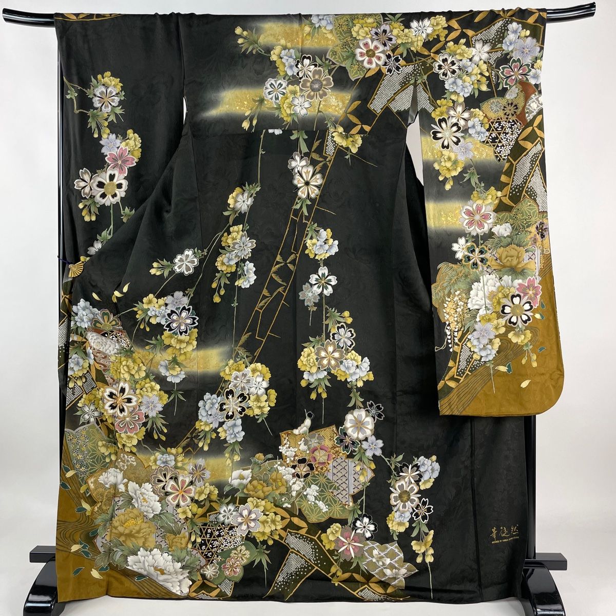 振袖 身丈171cm 裄丈68.5cm 正絹 逸品 【中古】