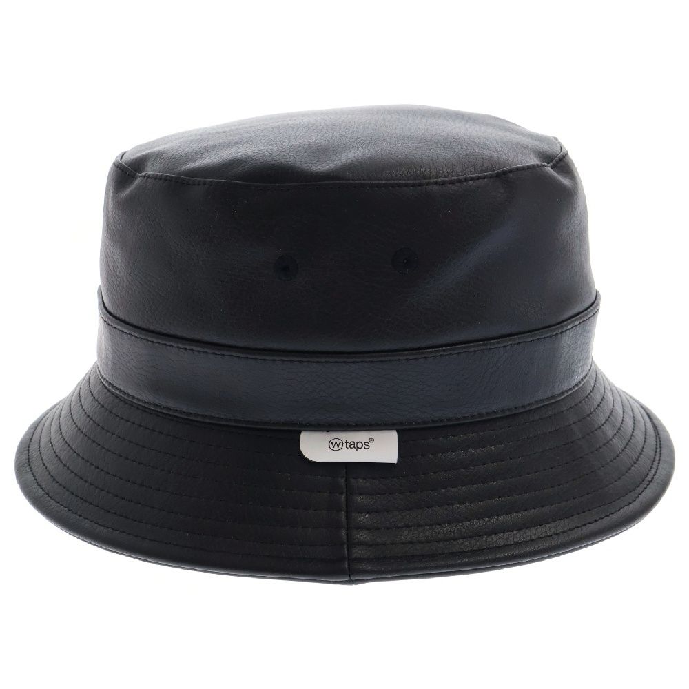 WTAPS (ダブルタップス) 22AW BUCKET 02 Hat フェイクレザー バケットハット 帽子 ブラック 222HCDT-HT10