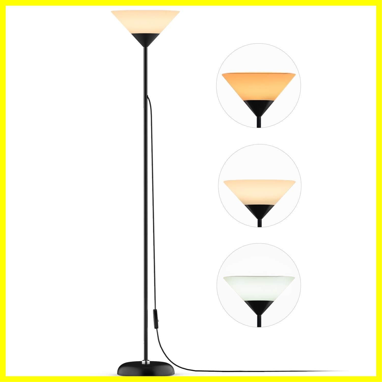 フロアスタンド 電球付き 三色調光 明るい 北欧 floor lamp フロアスタンドライト間接照明 寝室/リビング/オフィスなど適応 nilight (ブラック)
