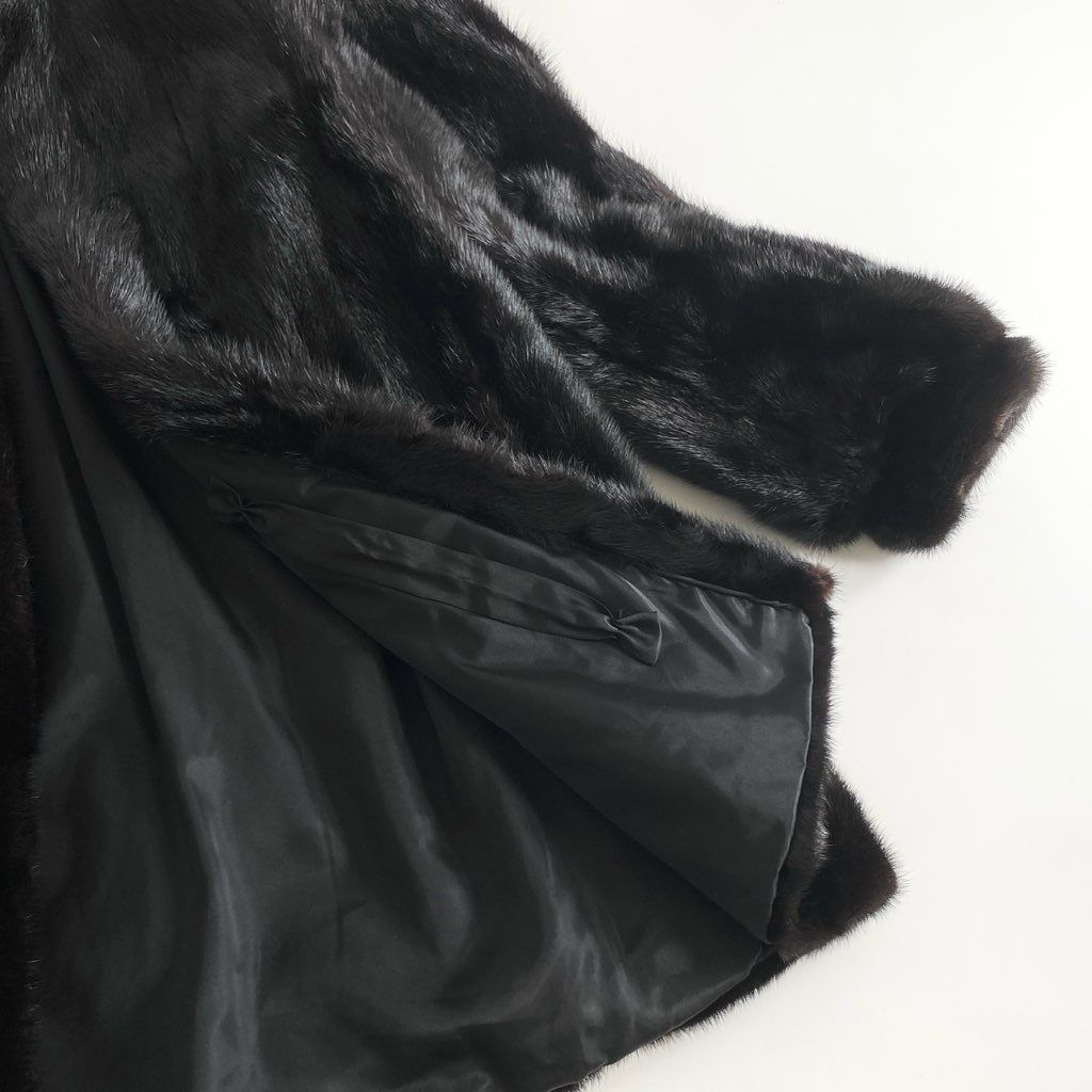 2.9万円からお値下げ◎ダークミンク ファーコート ロング 逆毛ミンク 11 サガミンク 銀サガ MINK ダークミンク ファー ロングコート