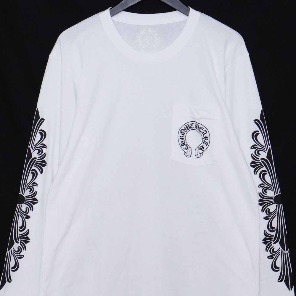 未使用 CHROME HEARTS フローラルホースシューロングスリーブT