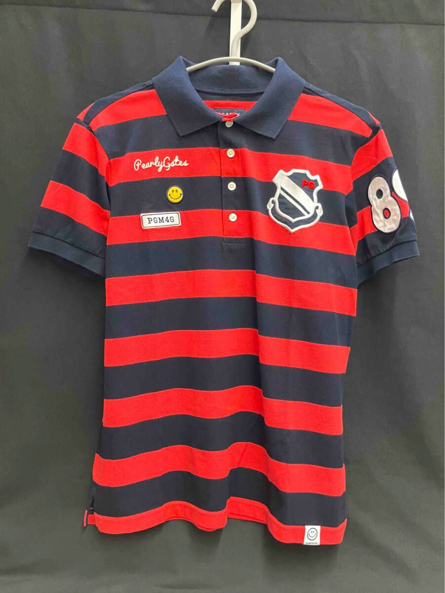 美品PEARLYGATES サイズ5ゴルフポロシャツ 美品!!パーリーゲイツ