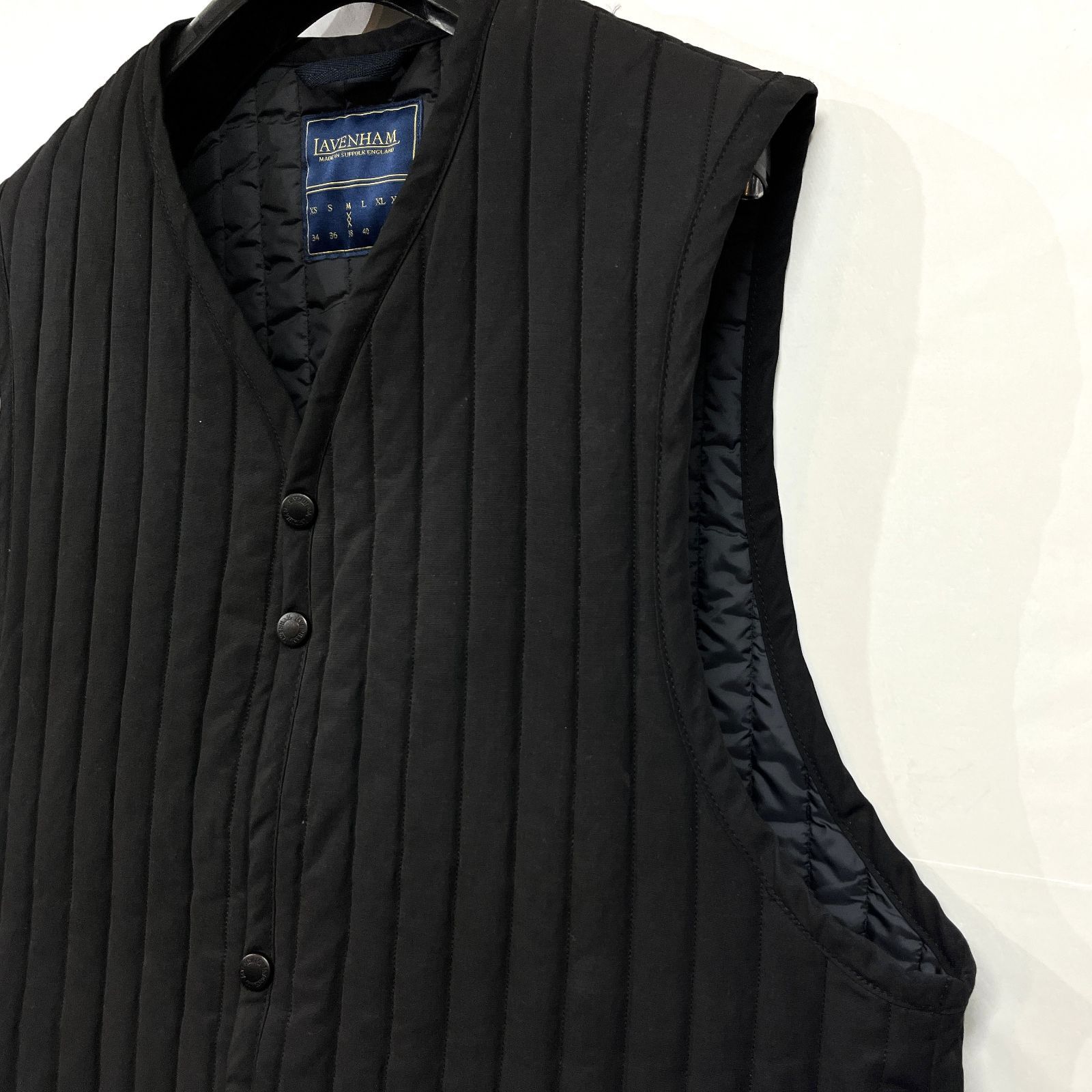 LAVENHAM ブラック ダウンベスト 38 LAVENHAM ブラック ダウンベスト