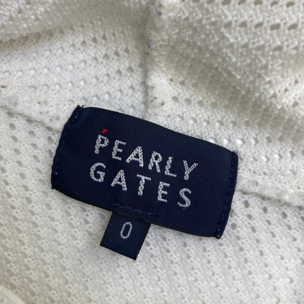 サイズ：0 PEARLY GATES パーリーゲイツ  長袖 メッシュ編み ニットジャケット  ホワイト系 [240101471838] ゴルフウェア レディース ストスト PEARLY GATES パーリーゲイツ 長袖 メッシュ編み ニット