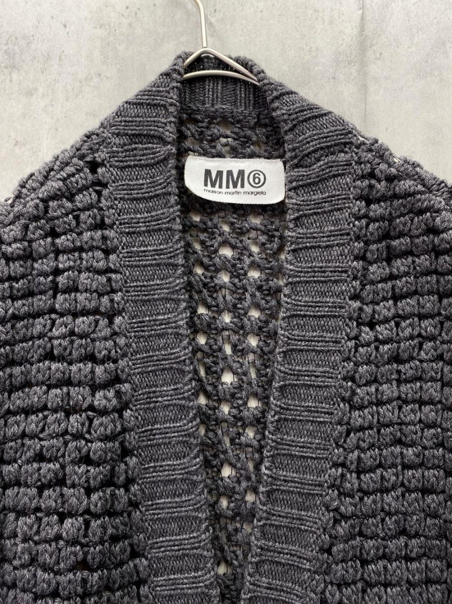 MM 6 エムエム6 メゾンマルジェラ イタリア製 ローゲージ ニット カーディガン sizeS グレージュ レディース