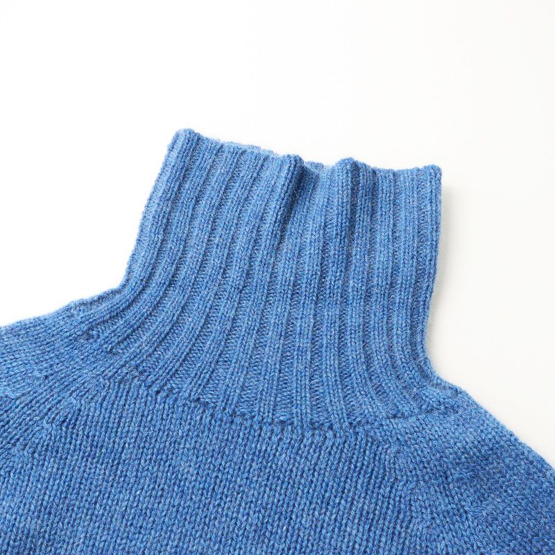 イレブンセカンド eleven 2nd Yak Turtle Neck Jumper タートルネック ニット プルオーバー  /ブルー ヤク リブ 【2400014078206】 イレブンセカンド eleven 2nd Yak Turtle Neck Jumper
