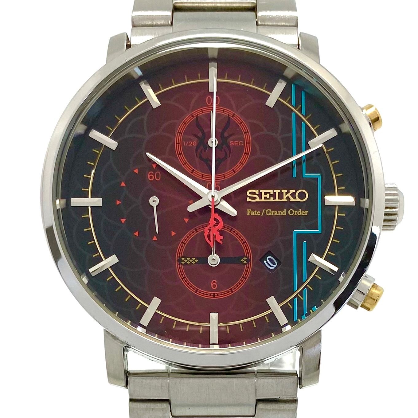 セイコー SEIKO SZER085 7T92-HCG0 Fate|Grand Orderコラボ セイバー 千子村正モデル クォーツ 赤 クロノグラフ デイト表示