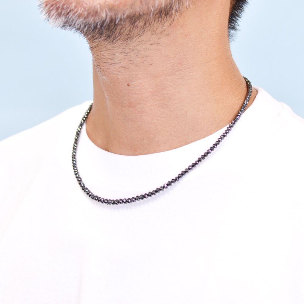 プラチナ ネックレス メンズ ブラックダイヤモンド 50カラット メンズ