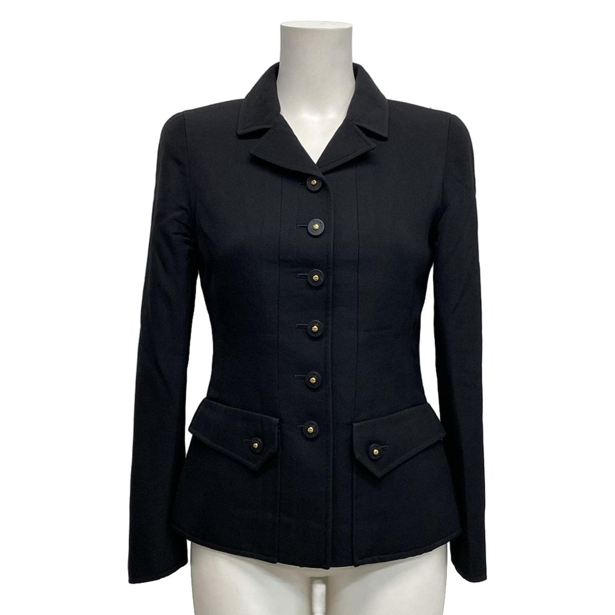CHANEL シャネル ジャケット サイズ36 S レディース - P07199 黒 長袖 肩パッド ウール