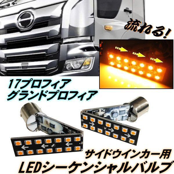 17 プロフィア グランドプロフィア 流れる LED サイド ウィンカー LED
