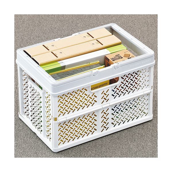  まとめ 天馬折りたたみバスケット L ホワイト その他 キッチン収納 ラック