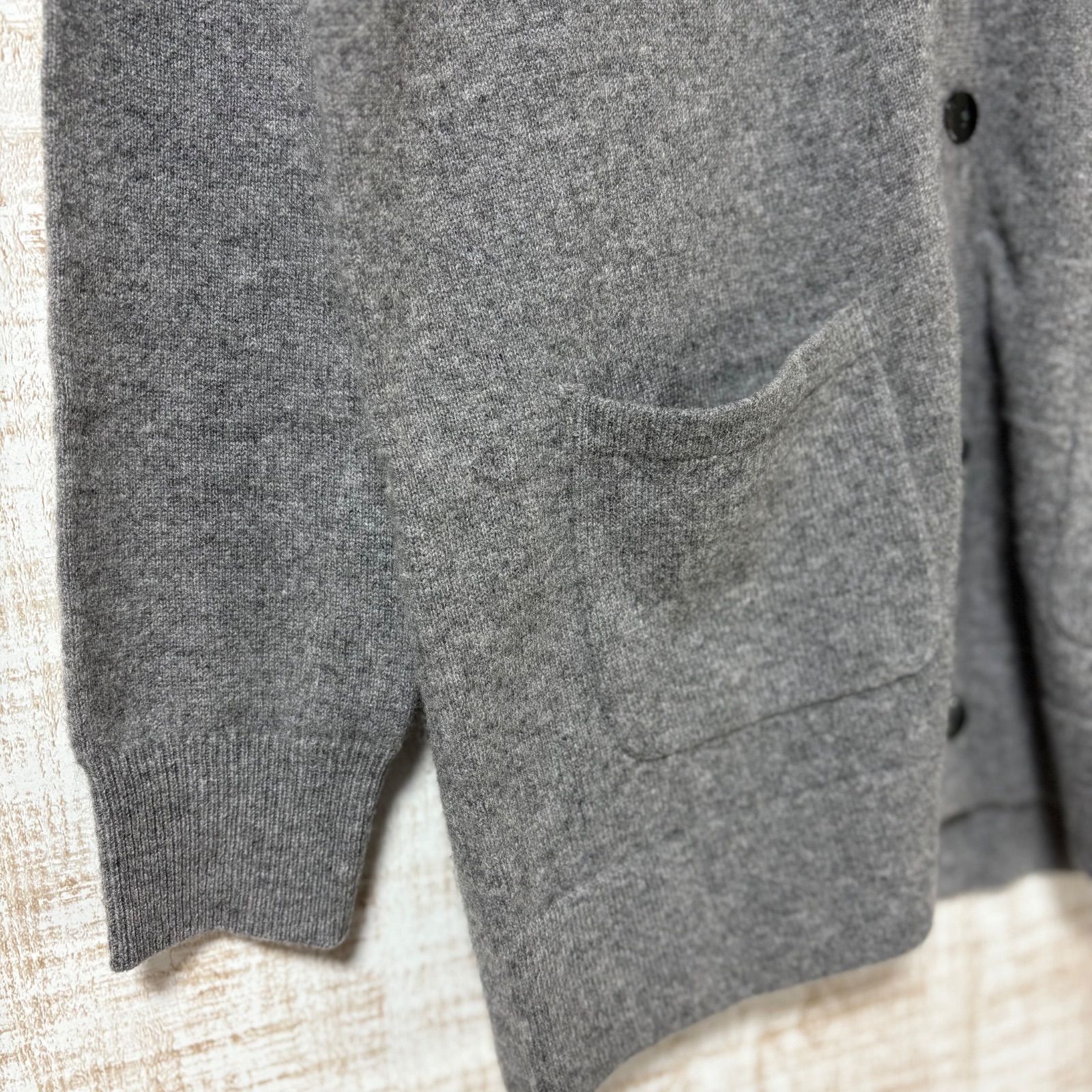 高島屋 カシミヤ100% カーディガン Lサイズ ライトグレー 上質素材