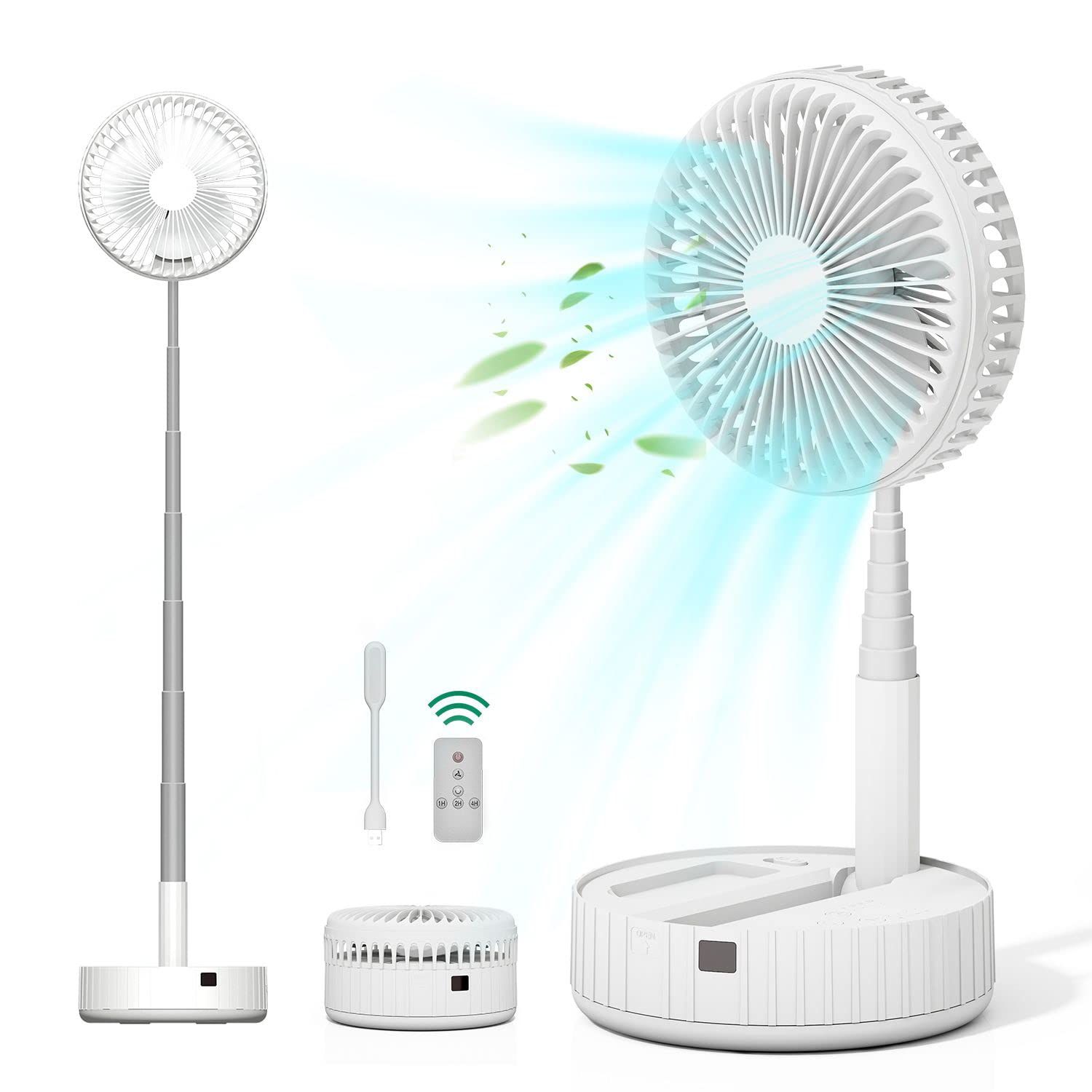 2個セット　AIHOM ポータブルエアコン 卓上冷風扇 小型冷風扇 冷風機 小型クーラー USB充電 静音 熱中症対策　ここひえ類似品 AiHom 折りたたみ扇風機 伸縮式 フロアファン ポータブル リビング